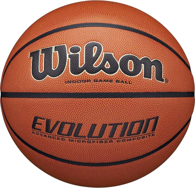 Top basketbolli Wilson Evolution WTB0516XBEMEA, për sallë, lëkurë sintetike, kafe