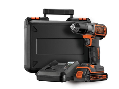 Stërvitëse me bateri Black&amp;Decker ASD18K, 18V, 1.5Ah, ngjyrë e zezë me portokalli