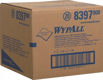 Peshqir mikrofiber Kimberly Clark WypAll 8397, 40 x 40 cm, paketë me 6 copa, i kuq