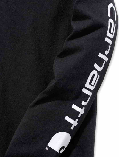 Bluzë me mëngë të gjata Carhartt Workwear Logo, për goca, XS, e zezë