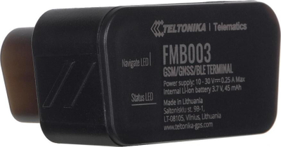 GPS тракер за автомобил Телтоника FMB003, OBD II, GSM GNSS BLE, црна боја