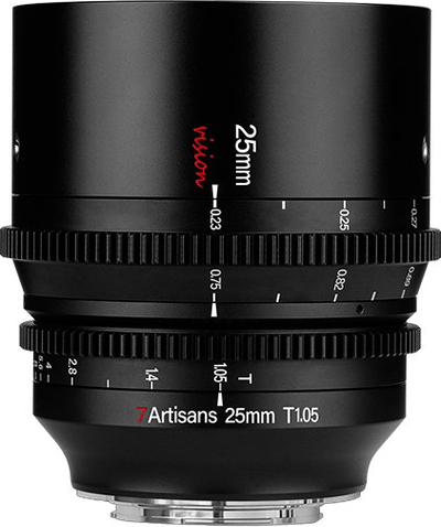 Објектив кино 7artisans Vision 25mm T1.05 за Sony E, мануелен, црн