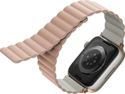 Rrip ore Uniq Revix Reversible Magnetic, për Apple Watch 45 44 42 mm, silikon, blush