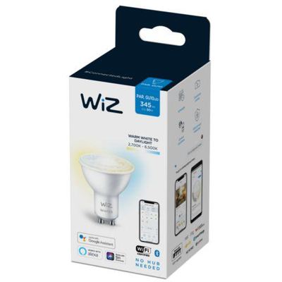 Llambë e mençur LED Wiz Home Tunable White GU10, ekuivalente 50W, Wi Fi, e bardhë