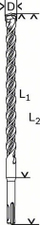 Spiral betoni Bosch SDS-plus 20mm, gjatësi e gjatë pune, gri