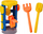 Set lodrash rere XKids, mulli i madh, lopatë dhe harkë, shumëngjyrësh