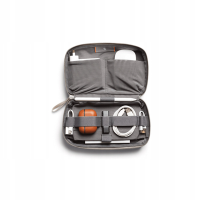Etui udhëtimi Bellroy Tech Kit Travel Zip Pouch, që s’e kap uji, organizues për aksesorë, gri Slate