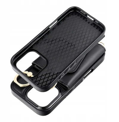 Këllëf portofol WONDER për iPhone 16e SE 4 2025, me rrip, i zi