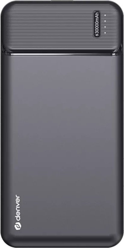 Powerbank Denver PBS-30007, 30000mAh, dalje USB, gri