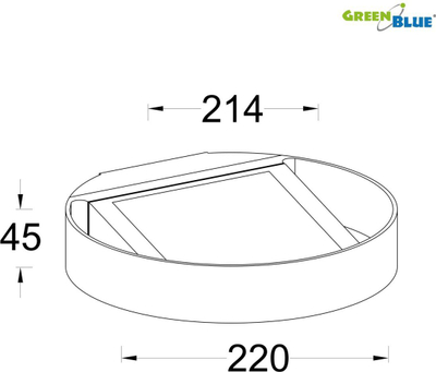 Llambë muri solare GreenBlue GB130, 3W LED, me sensor, e zezë