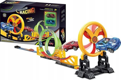 Писта за трки Gotel Car Track Set, со лупинг и рампа, 2 возила