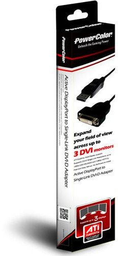 Адаптер PowerColor Mini DisplayPort во DVI Single Link, активен, црн