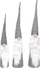 Figurina zbukuruese xhuxh, set 3 copë, 60 70 80 cm, gri