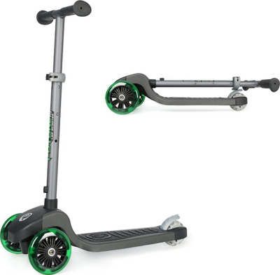Trotinet Qplay Future Eco, me drita LED, 3 rrota, jeshil