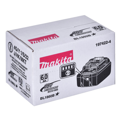 Bateri Makita BL1860B, 18V LXT Li-ion, 6Ah, e zezë