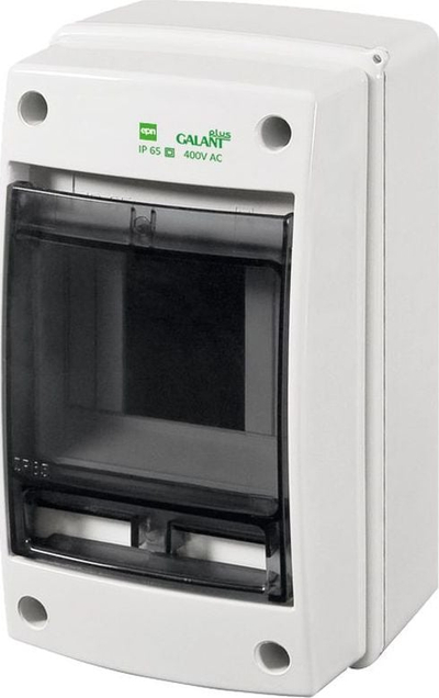 Kuti elektrike hermetike Galant Plus RN, 3 module, IP65, derë transparente