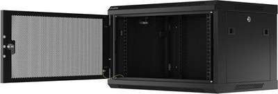 Dolap muri Lanberg WF01 19" 6U, 600x450mm, derë e perforuar, i zi
