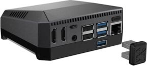 Kuti alumini Argon ONE M.2 për Raspberry Pi 4, me ventilator, me buton ndezje, ngjyrë e zezë