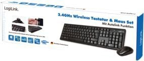Set tastierë dhe mi LogiLink ID0104, wireless RF, layout QWERTZ, i zi