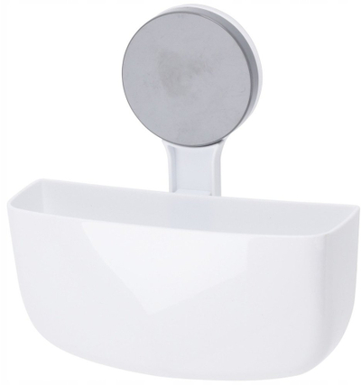 Полица за туш Bathroom Solutions, со вакуум, 16x7x17 cm, бела