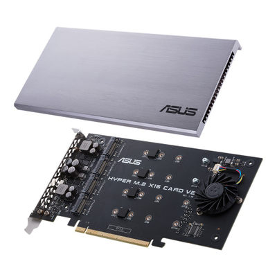 Kartë zgjeruese Asus Hyper M.2 X16 Card V2, PCIe 3.0 x16, 4x SSD M.2 NVMe, argjendt