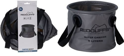 Kovë palosëse RedCliffs Camping Bucket, 8L, PVC, gri e errët