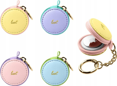 Mbajtëse AirTag Laut Macaron, me zinxhir, me karabinë, baby blue dhe jeshile