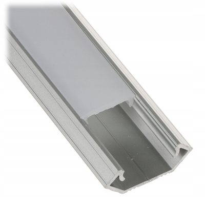 Profil alumini për LED V-TAC PR-LED/CA, me kapak lente, qoshe, 2m, argjendtë