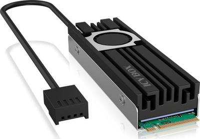 Ftohës SSD Icy Box IB-M2HSF-702, për M.2 2280, me ventilator, i zi