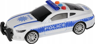 Lodër makinë policie Mega Creative, me tërheqje mbrapa, me dritë dhe zë, e bardhë
