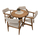 Set tavolinë dhe karrige Donito, 5 pjesë, 90cm, arrë/bezhë