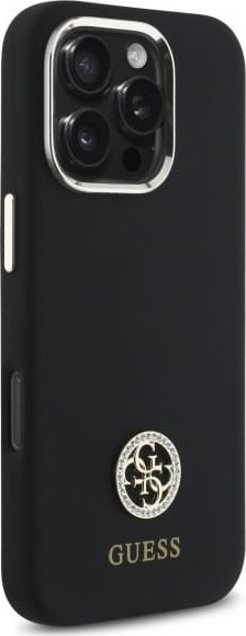 Kapak telefoni Guess GUHCP16LM4DGPK, për iPhone 16 Pro 6.3", silikoni, i zi