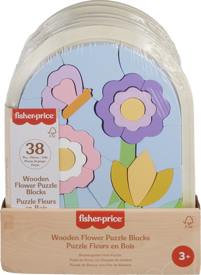 Puzzle druri Fisher-Price, lule, 37 pjesë, 3+