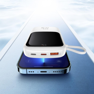 Karikues portativ Baseus Qpow, 10000mAh, 22.5W USB C, i bardhë