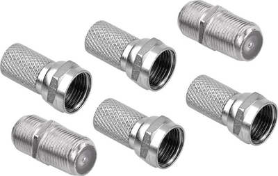 Set konektorësh SAT Vayox, 4x fisha F 6,8mm, 2x bashkues F, metalikë