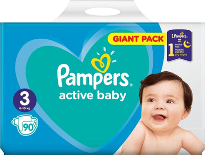 Pampersa Active Baby r. 3 Midi 6-10 kg, 90 copë.