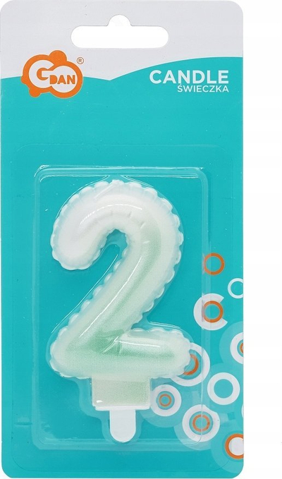 Qiri ditlindje Godan, numri 2, 7 cm, perlë bardhë jeshile