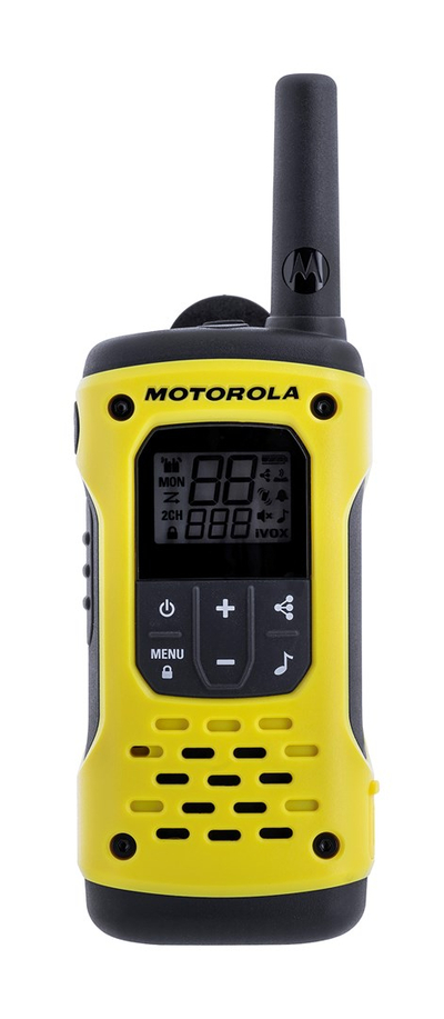 Walkie talkie Motorola T92 H2O, rezistent ndaj ujit, rreze deri 10 km, i verdhë