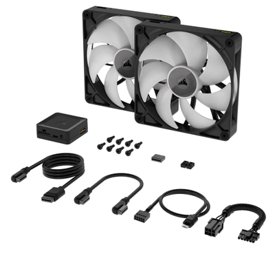Ventilatorë kaste CORSAIR iCUE LINK RX140, 140mm, set 2 copë, të zinj