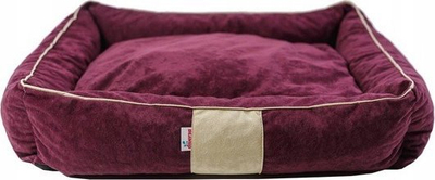 Shtrat për qen Diversa Petti 4, 70x60x18 cm, mikrofibër, burgundy edhe bezhë