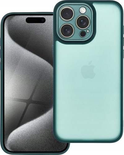 Kapak telefoni Variete Silicone, për iPhone 15 Pro Max, TPU me xham te kamerat, jeshile e errët