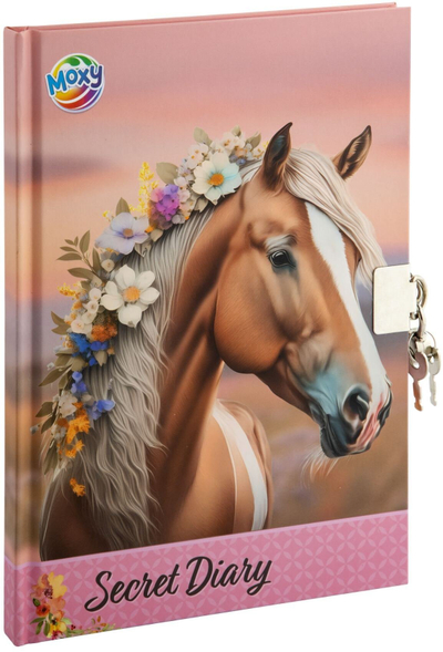Ditar sekret Moxy Little Horse, A5, 60 fletë, me çelës, rozë