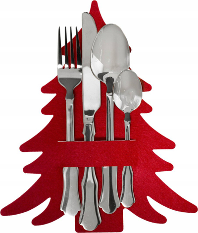 Xhep dekorativ për takëme Fééric Lights and Christmas, set 4 copë, motiv peme, i kuq