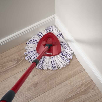 Set mop me kove Vileda Turbo 3in1, sistem rrotullues, trekendor, e kuqe