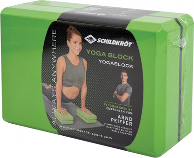 Bllok joga Schildkrot Fitness Green, EVA, 22.5x15x7.5 cm, jeshil