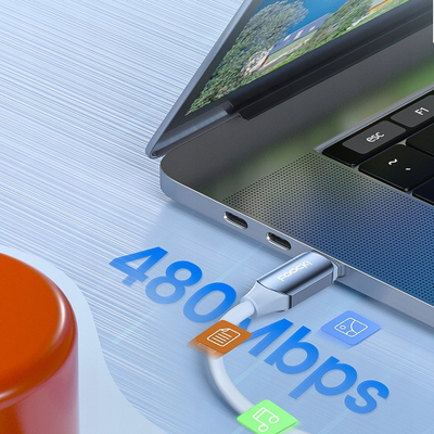 Kabllo USB C TOOCKI 100W, 1m, me ekran dixhital, blu
