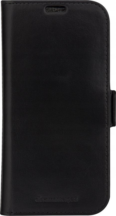 Këllëf telefoni Dbramante1928 Copenhagen për iPhone 15 Plus, lëkurë, folio, i zi