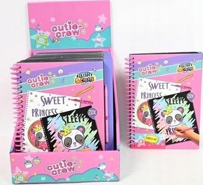 Set vizatimi me gërvishtje Canenco Cutie Crew, 20 faqe, shumëngjyrëshe
