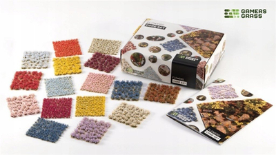Set dekorativ Gamers Grass Flowers Core, tufa bari dhe lulesh, shumëngjyrësh