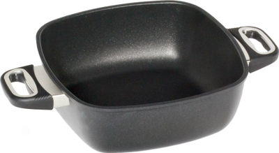 Tigan katror AMT Gastroguss AMTE268-E, 26 x 26 cm, me veshje jo-ngjitëse, i zi